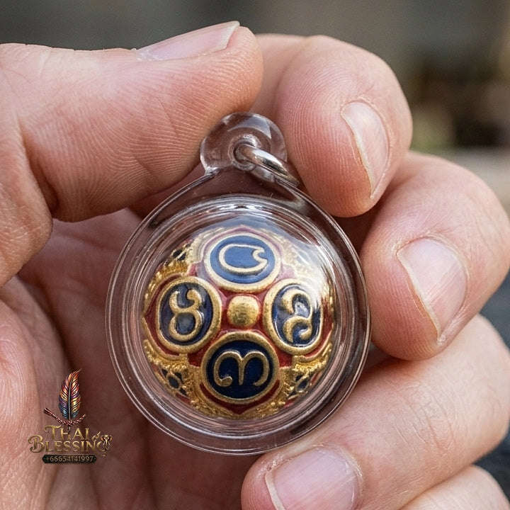 Authentic Thai Lanna Amulet "Parot Kro Khot Setthi BE 2564" - Colored Enamel Brass Sacred Mercury Bell Wealth & Protection Sphere Thai Blessing Co By RURUECHA