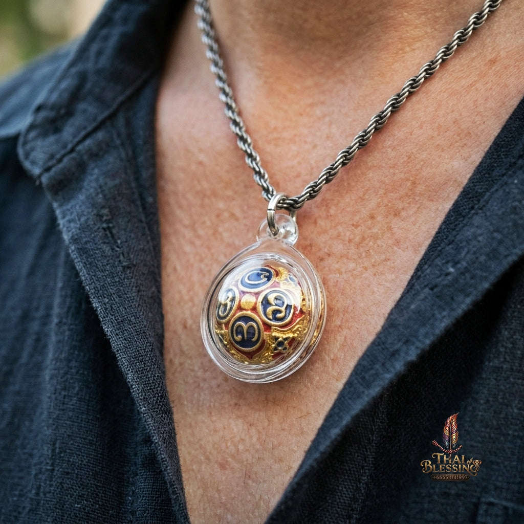 Authentic Thai Lanna Amulet "Parot Kro Khot Setthi BE 2564" - Colored Enamel Brass Sacred Mercury Bell Wealth & Protection Sphere Thai Blessing Co By RURUECHA