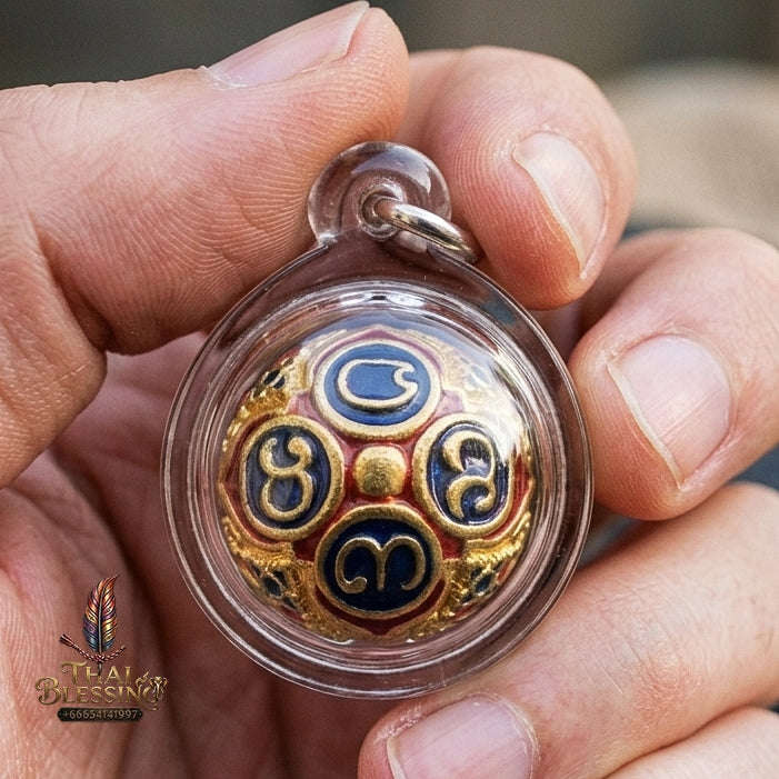 Authentic Thai Lanna Amulet "Parot Kro Khot Setthi BE 2564" - Colored Enamel Brass Sacred Mercury Bell Wealth & Protection Sphere Thai Blessing Co By RURUECHA