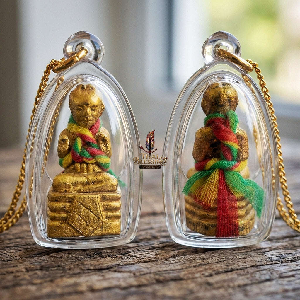 Authentic Thai Lanna Kumarn Tong "Phrai Riek Sap First Edition BE 2555" - Sacred Occult Soil & Necromantic Herb Child Spirit Talisman