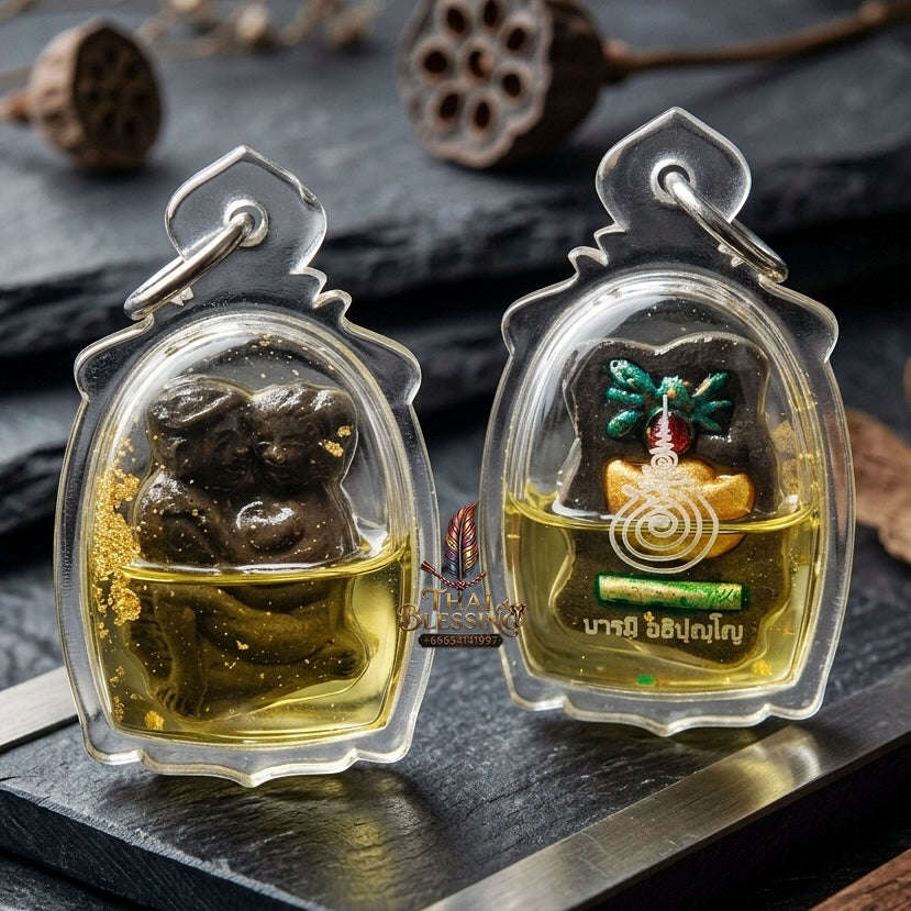 Authentic Thai Lanna Love Charm "In In Pha BE 2567" - Supreme Embracing Lovers Amulet, Eternal Passion & Wealth Attraction