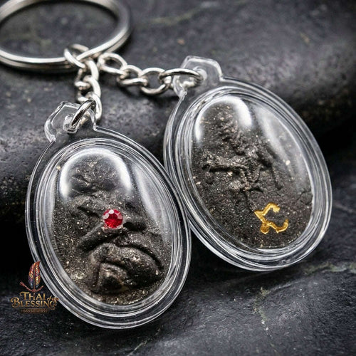 Authentic Thai Lanna Love Charm "In Khu Saneh Roi Rak BE 2559" - Black Herbal Powder & Horse-Mae-Sep-Nang Embracing Lovers Thai Blessing Co By RURUECHA