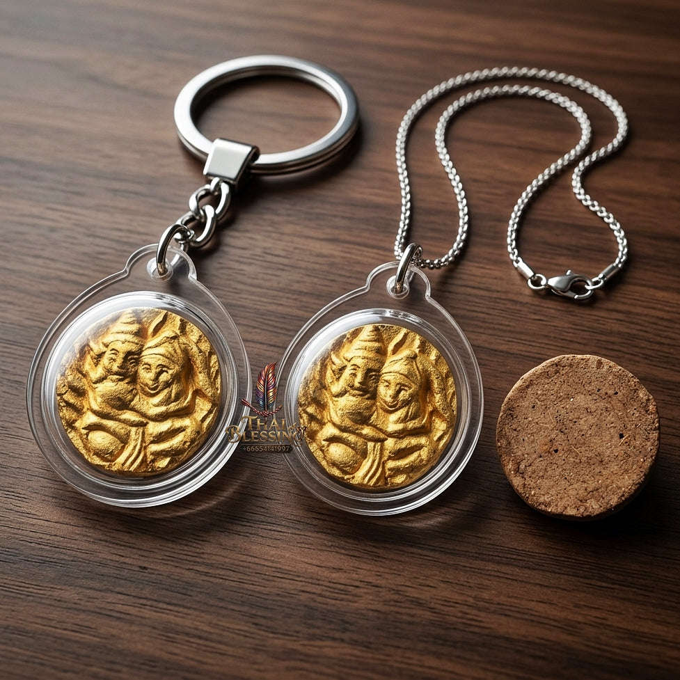 Authentic Thai Lanna Love Charm "In Pae Wae (In Kham Luang) BE 2563" - Pure Sacred Charm Medicine Powder, Pure Gold Leaf & Mind-Binding Attraction