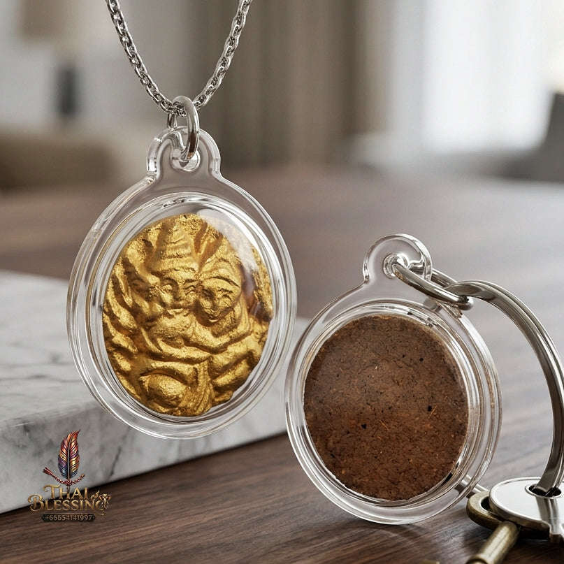 Authentic Thai Lanna Love Charm "In Pae Wae (In Kham Luang) BE 2563" - Pure Sacred Charm Medicine Powder, Pure Gold Leaf & Mind-Binding Attraction
