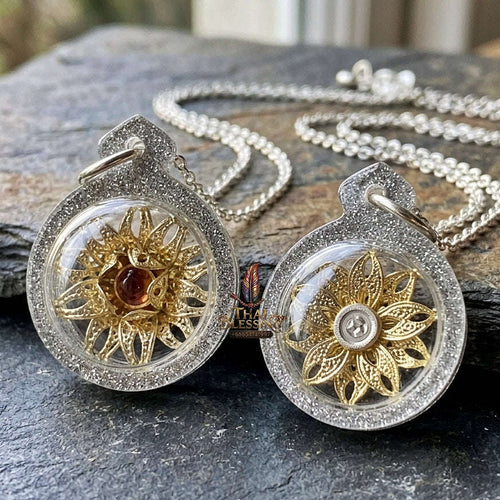 Authentic Thai Love Amulet "Dokmai Sane Silver Flower Pendant" by Archan Long Khem Mangkon (Attraction, Romance & Charm) Thai Blessing Co By RURUECHA