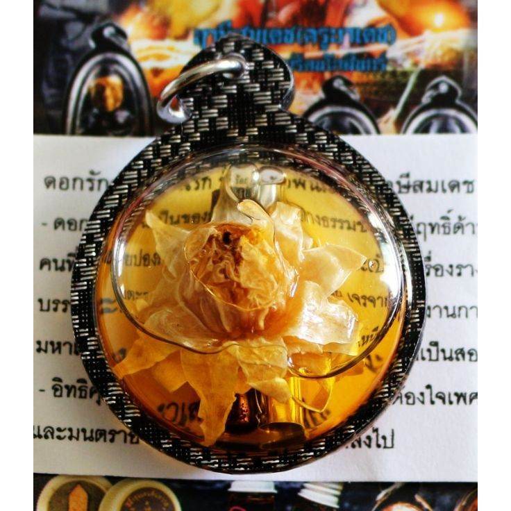 Authentic Thai Love Magic Oil Pendant Dok Rak Son Ran Rak for Attraction and Romance