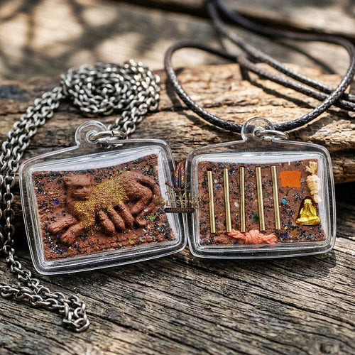 Authentic Thai Mouse Sucking Cat Milk Amulet "Nu Dud Nom Maew Run 3 BE 2559" - Special Charm Powder Pendant with Takrut & Sacred Relics Thai Blessing Co By RURUECHA