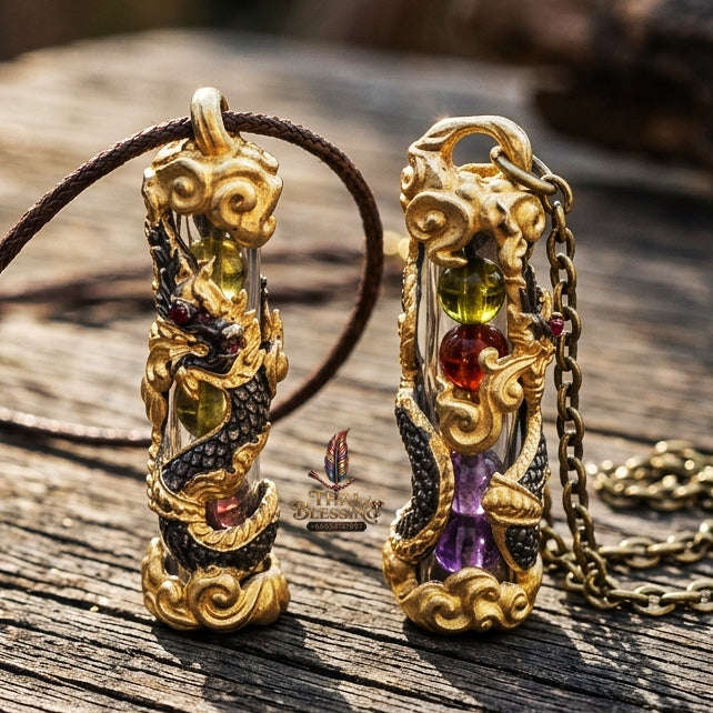 Authentic Thai Naga Amulet "Takrut Nakee Bandan Sub Serpent Wealth Attraction Pendant 2K Black-Gold Plated Bronze with Sacred Naga Orbs Thai Blessing Co By RURUECHA