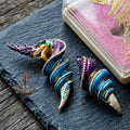 Authentic Thai Naga Fang Amulet "Khieo Phaya Nak Udom Mongkhon Edition Royal Purple Green Enameled Deva-Brass" Consecrated by Phra Khru Wat Pa Luang at Wat Udom Mahawan B.E. 2565 (2022)