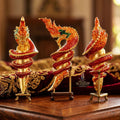 Authentic Thai Naga Sacred Talisman "Khiao Phaya Nak Naga Tusk - Udom Mongkhon Edition 2022" (Flame Red Enamel Deva Gold) by Phra Khru Wat Pa Luang, Wat Udom Maha Wan Thai Blessing Co By RURUECHA