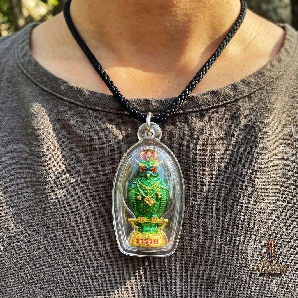 Authentic Thai Owl Amulet "Nok Thuek Thue Chao Sap Rattikan BE 2565" - Supreme Night Owl Gambling Luck, Secret Wealth & Business Magnet Thai Blessing Co By RURUECHA