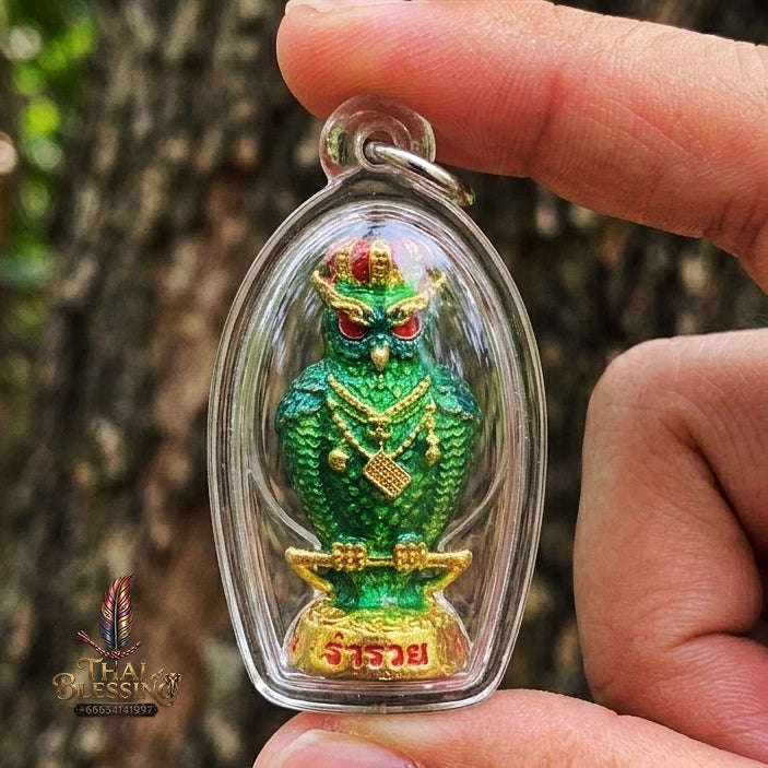 Authentic Thai Owl Amulet "Nok Thuek Thue Chao Sap Rattikan BE 2565" - Supreme Night Owl Gambling Luck, Secret Wealth & Business Magnet Thai Blessing Co By RURUECHA