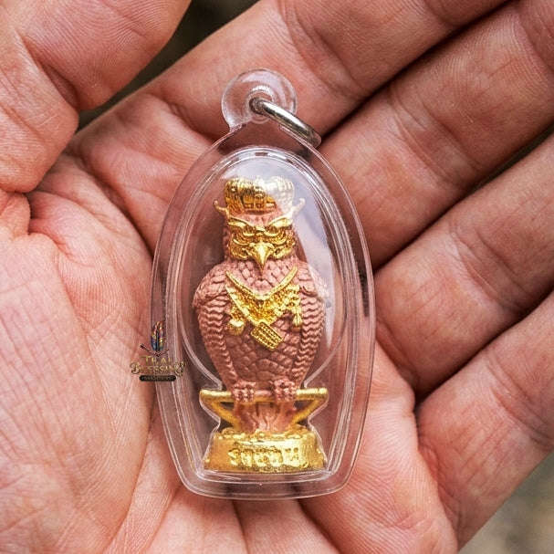 Authentic Thai Owl Wealth Amulet "Nok Thuet Thue BE 2565" - 2K Plated Bronze Night Fortune Owl Pendant Thai Blessing Co By RURUECHA