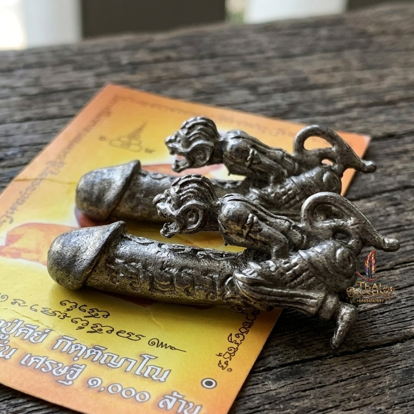 Authentic Thai Sacred Palad Khik Hanuman (Hanuman Riding Palad Khik Talisman) - Sacred Lead Metal Billionaire Edition for Ultimate Protection, Invulnerability, Metta Charm & Business Wealth