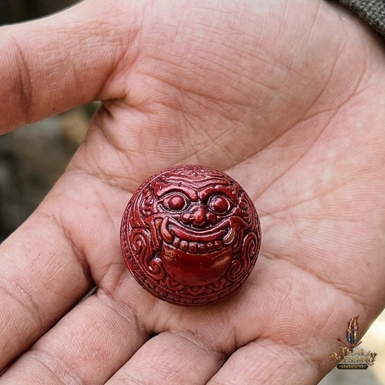 Authentic Thai Sacred Parot Kro Rahu Nuea Duang (Rahu Over Destiny Sacred Warning Bell) - Maha Chuanuan Metal with Red Polish for Destiny Elevation, Bad Luck Protection, Wealth & Universal Blessing