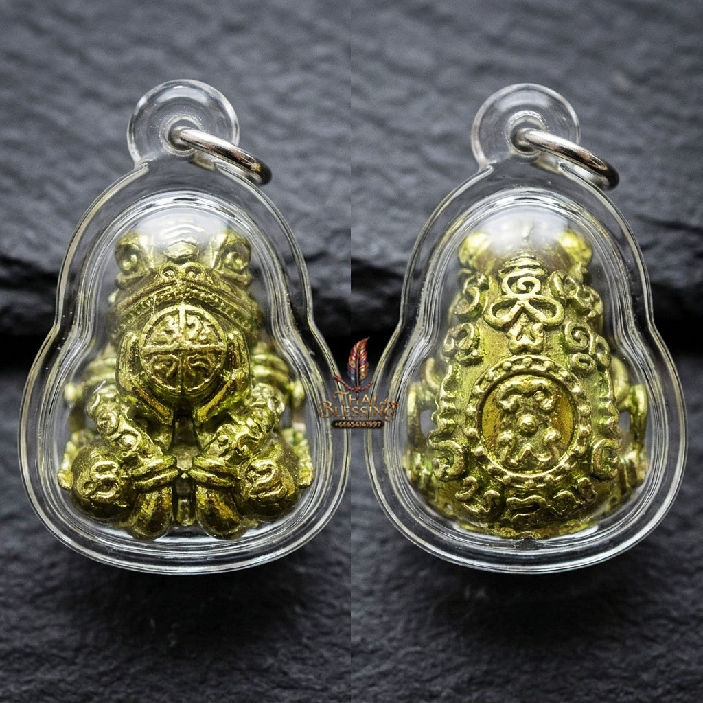 Authentic Thai Sacred Phaya Kop Kin Duan (Moon-Devouring Fortune Frog Talisman) for Wealth Luck, Gambling Fortune, Zodiac Clash Defense & Career Elevation