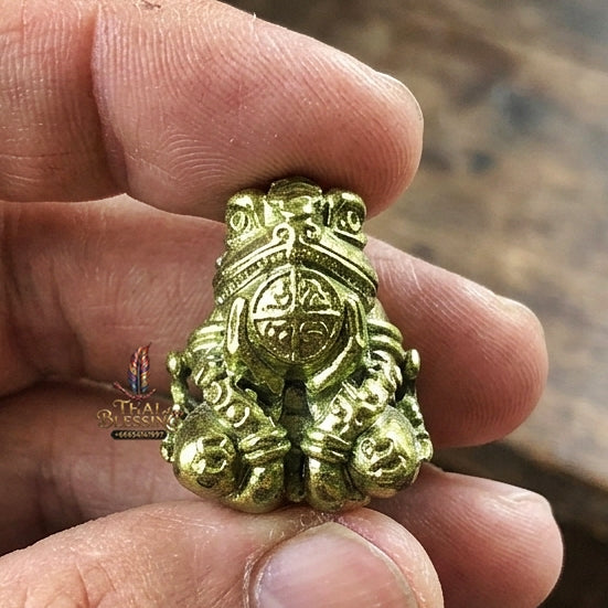 Authentic Thai Sacred Phaya Kop Kin Duan (Moon-Devouring Fortune Frog Talisman) for Wealth Luck, Gambling Fortune, Zodiac Clash Defense & Career Elevation