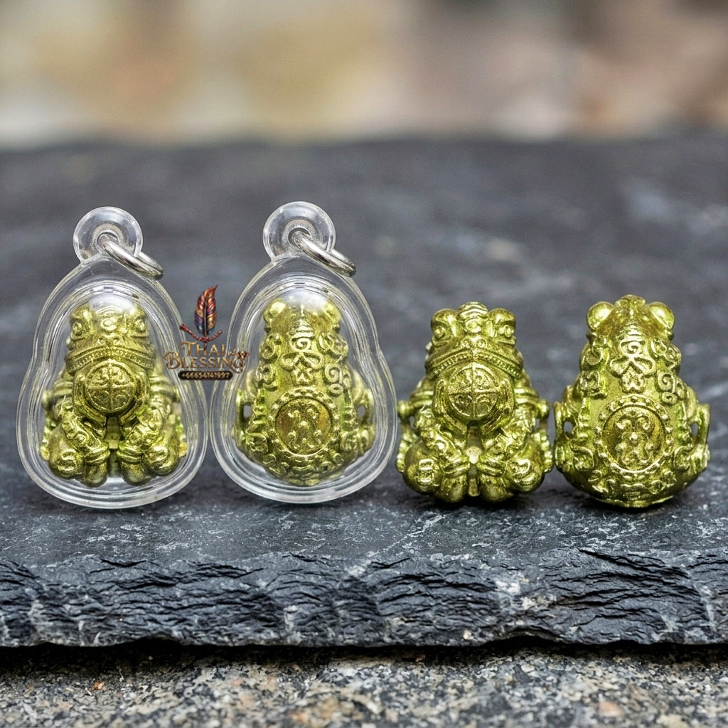 Authentic Thai Sacred Phaya Kop Kin Duan (Moon-Devouring Fortune Frog Talisman) for Wealth Luck, Gambling Fortune, Zodiac Clash Defense & Career Elevation