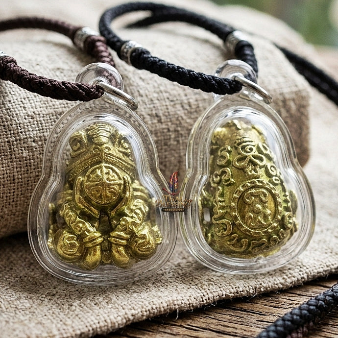 Authentic Thai Sacred Phaya Kop Kin Duan (Moon-Devouring Fortune Frog Talisman) for Wealth Luck, Gambling Fortune, Zodiac Clash Defense & Career Elevation