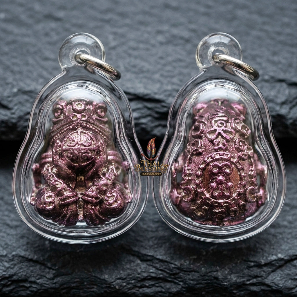 Authentic Thai Sacred Phaya Kop Kin Duan (Moon-Devouring Fortune Frog Talisman) for Wealth Luck, Gambling Fortune, Zodiac Clash Defense & Career Elevation