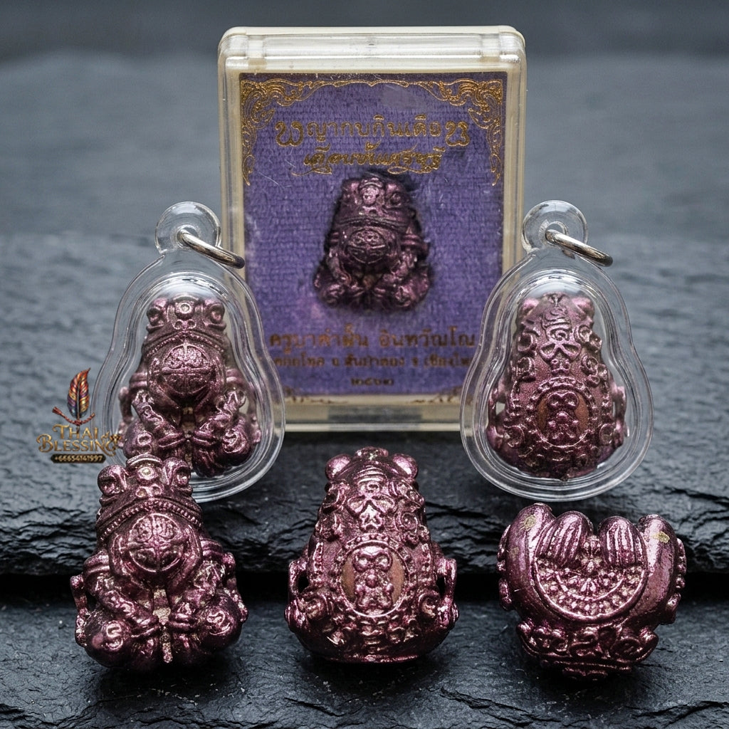 Authentic Thai Sacred Phaya Kop Kin Duan (Moon-Devouring Fortune Frog Talisman) for Wealth Luck, Gambling Fortune, Zodiac Clash Defense & Career Elevation
