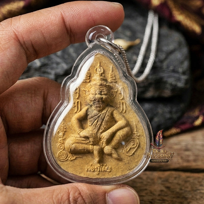 Authentic Thai Sacred Pho Pu Suea (Tiger-Headed Hermit Guru & Phra Pirab Deity) for Ultimate Authority, Black Magic Shield, Metta Charisma & Universal Blessing