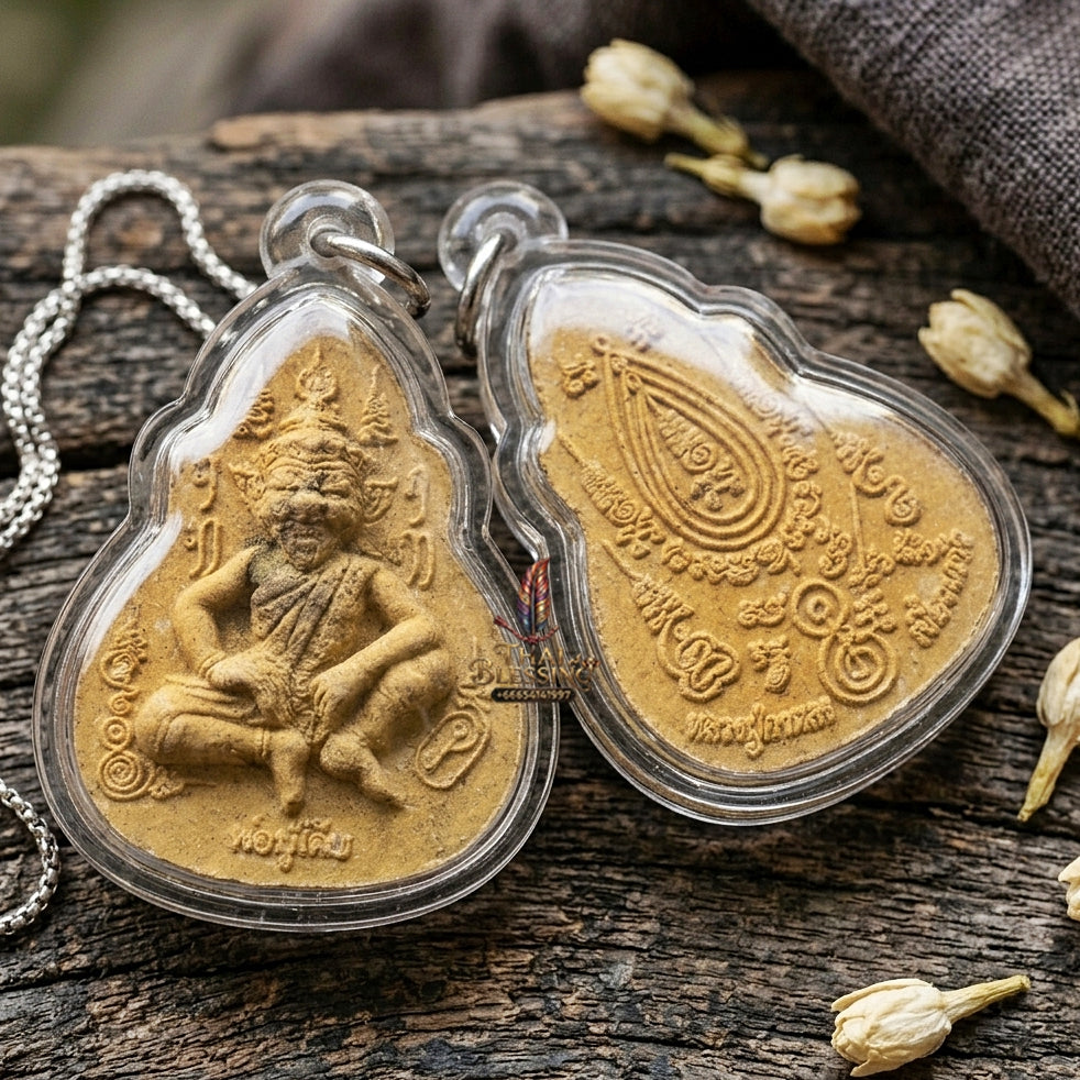 Authentic Thai Sacred Pho Pu Suea (Tiger-Headed Hermit Guru & Phra Pirab Deity) for Ultimate Authority, Black Magic Shield, Metta Charisma & Universal Blessing