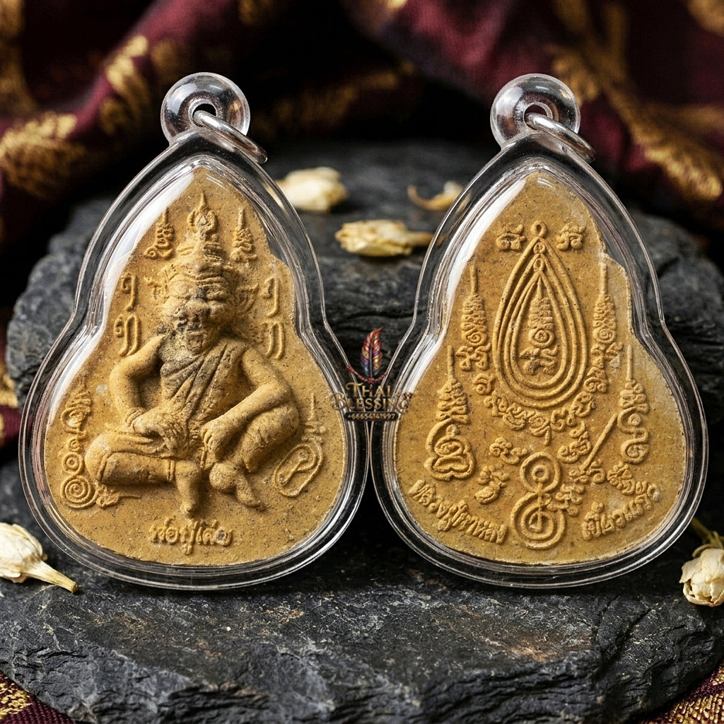 Authentic Thai Sacred Pho Pu Suea (Tiger-Headed Hermit Guru & Phra Pirab Deity) for Ultimate Authority, Black Magic Shield, Metta Charisma & Universal Blessing