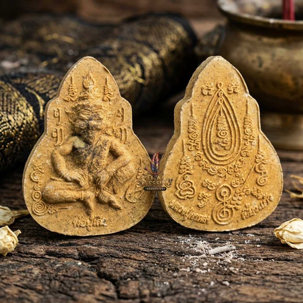 Authentic Thai Sacred Pho Pu Suea (Tiger-Headed Hermit Guru & Phra Pirab Deity) for Ultimate Authority, Black Magic Shield, Metta Charisma & Universal Blessing