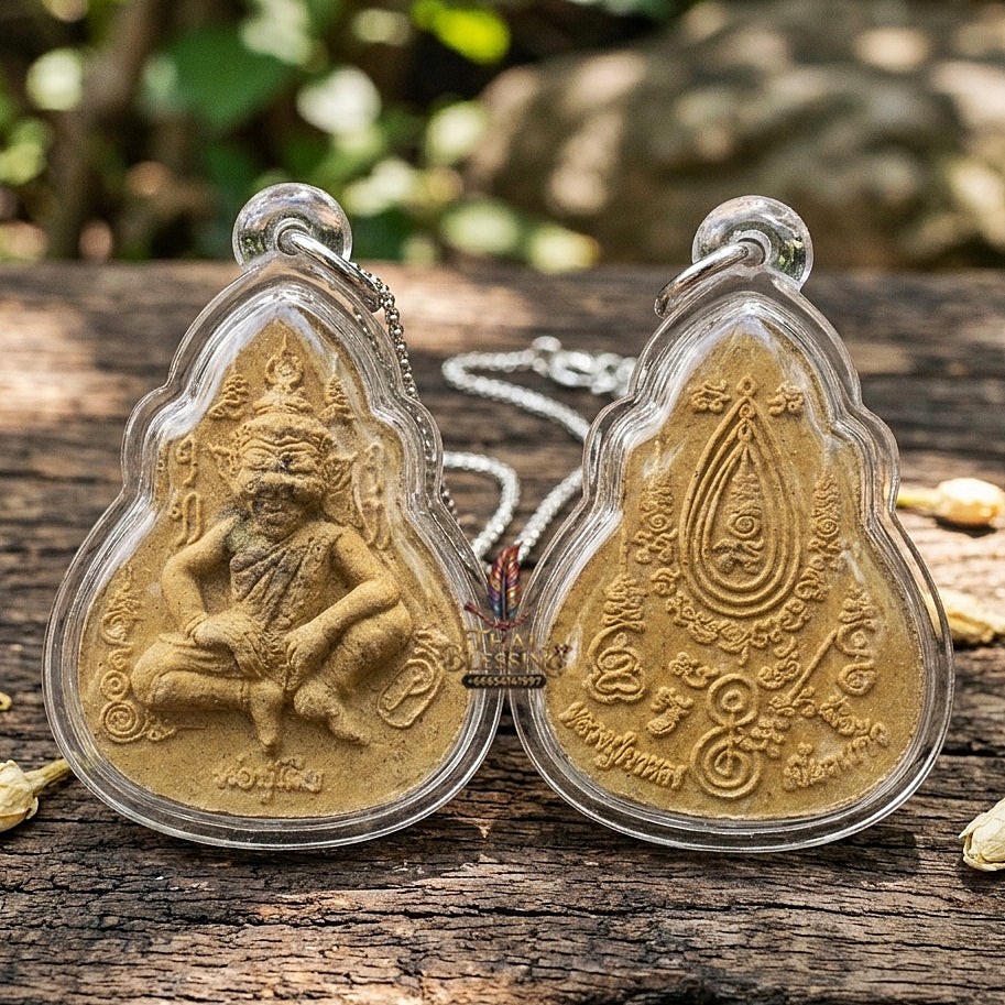 Authentic Thai Sacred Pho Pu Suea (Tiger-Headed Hermit Guru & Phra Pirab Deity) for Ultimate Authority, Black Magic Shield, Metta Charisma & Universal Blessing