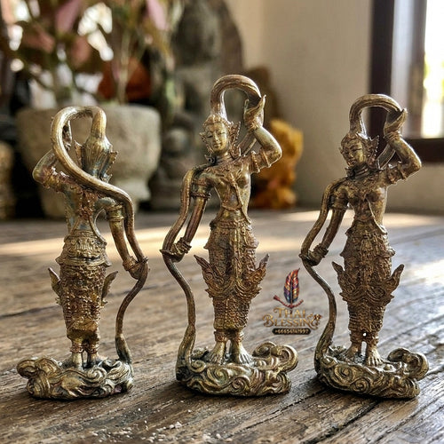 Authentic Thai Sacred Phra Mae Thorani Beeb Muay Phom (Earth Goddess Conquering Evil Statue) for Real Estate Prosperity, Black Magic Protection & Victory Over Enemies