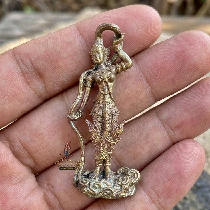 Authentic Thai Sacred Phra Mae Thorani Beeb Muay Phom (Earth Goddess Conquering Evil Statue) for Real Estate Prosperity, Black Magic Protection & Victory Over Enemies