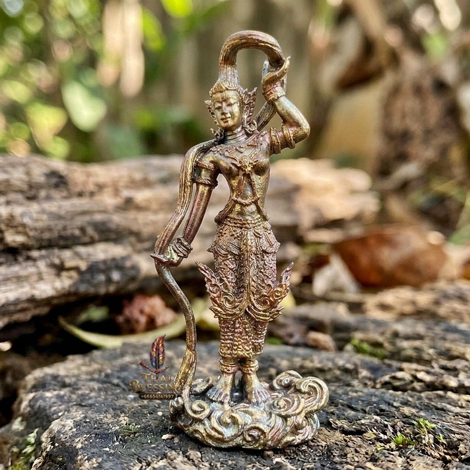 Authentic Thai Sacred Phra Mae Thorani Beeb Muay Phom (Earth Goddess Conquering Evil Statue) for Real Estate Prosperity, Black Magic Protection & Victory Over Enemies