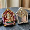 Authentic Thai Sacred Phra Phrom Erawan (4-Faced Brahma Divine Creator Statue) - Small Size Silver Plated with Enamel & 3K Plated Body Edition (Mahathep Pratthan Khwam Samret 67 Model) for Ultimate Success, Prosperity, Health & Wish Fulfillment