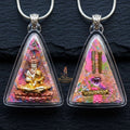 Authentic Thai Queen of Amulets "Phra Nang Phaya Phuttha Barami BE 2561" - Rainbow Sacred Powder Kon Krok with 3K Emperor Buddha & Dual Takrut Thai Blessing Co By RURUECHA