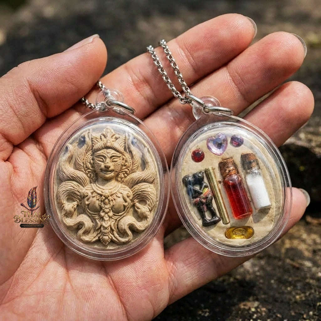 Authentic Thai Sacred Amulet "Nine-Tailed Fox Queen Spirit - In Koo & Sacred Charm Powder Edition 2025" by Hermit Reusi Det, Pachaa Rattanakosin Thai Blessing Co By RURUECHA