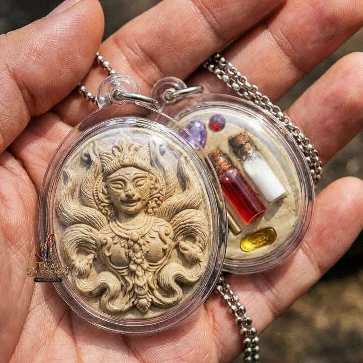 Authentic Thai Sacred Amulet "Nine-Tailed Fox Queen Spirit - In Koo & Sacred Charm Powder Edition 2025" by Hermit Reusi Det, Pachaa Rattanakosin Thai Blessing Co By RURUECHA