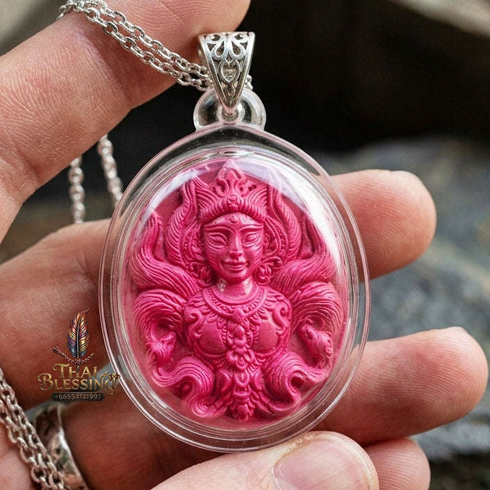 Authentic Thai Sacred Amulet "Nine-Tailed Fox Queen Spirit - Pink Enchantment Edition 2025" (Pink Charm Powder) Thai Blessing Co By RURUECHA