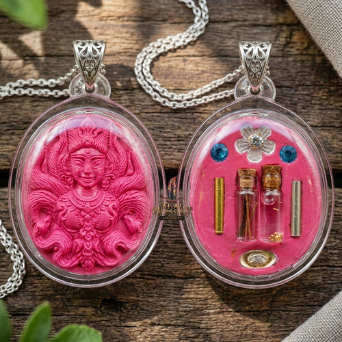 Authentic Thai Sacred Amulet "Nine-Tailed Fox Queen Spirit - Pink Enchantment Edition 2025" (Pink Charm Powder) Thai Blessing Co By RURUECHA