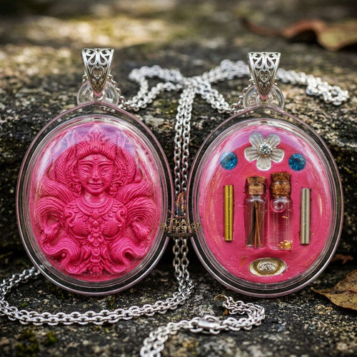 Authentic Thai Sacred Amulet "Nine-Tailed Fox Queen Spirit - Pink Enchantment Edition 2025" (Pink Charm Powder) Thai Blessing Co By RURUECHA