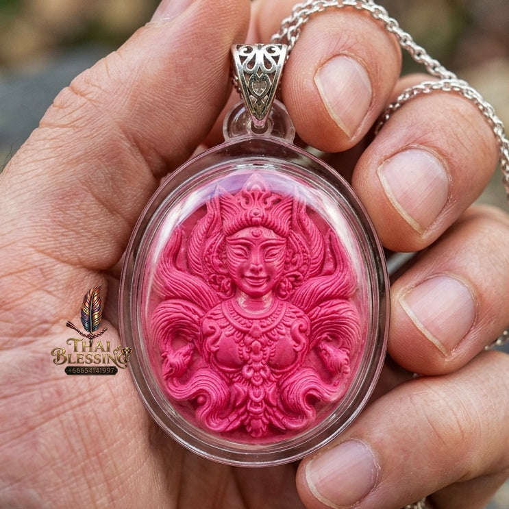 Authentic Thai Sacred Amulet "Nine-Tailed Fox Queen Spirit - Pink Enchantment Edition 2025" (Pink Charm Powder) Thai Blessing Co By RURUECHA