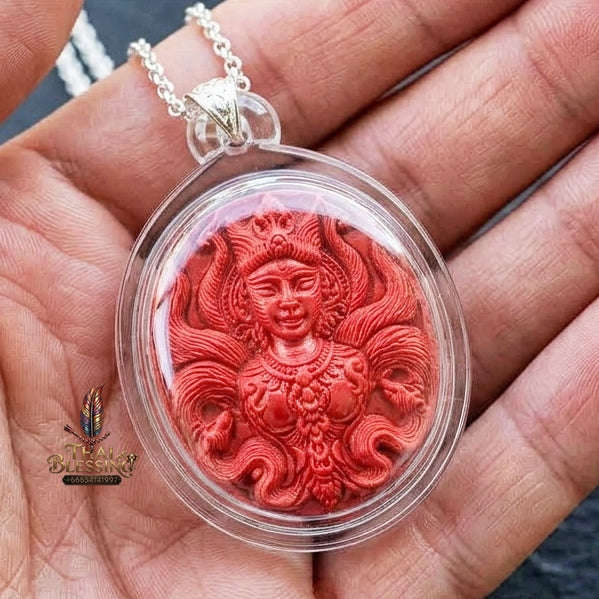 Authentic Thai Sacred Amulet "Nine-Tailed Fox Queen Spirit - Ultimate Seduction Edition 2025" (Red Sacred Charm Powder) by Hermit Reusi Det, Pachaa Rattanakosin Thai Blessing Co By RURUECHA