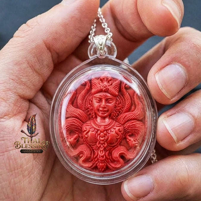 Authentic Thai Sacred Amulet "Nine-Tailed Fox Queen Spirit - Ultimate Seduction Edition 2025" (Red Sacred Charm Powder) by Hermit Reusi Det, Pachaa Rattanakosin Thai Blessing Co By RURUECHA