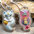 Authentic Thai Sacred Amulet "Nine-Tailed Fox Spirit & Phra Brahma - Money-Trapping Spider Edition 2013" (Brass & Sacred Gems) by Khruba Krissana Intawanno Thai Blessing Co By RURUECHA