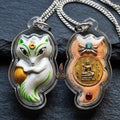 Authentic Thai Sacred Amulet "Nine-Tailed Fox Spirit & Phra Brahma - Money-Trapping Spider Edition 2013" (Brass & Sacred Gems) by Khruba Krissana Intawanno Thai Blessing Co By RURUECHA