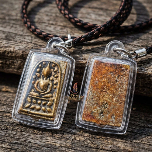 Authentic Thai Sacred Amulet "Phra Somdet Wat Rakhang Lang Khon 2nd Edition BE 2562" - Mixed Brass Alloy Hammer-Back Buddha Talisman Thai Blessing Co By RURUECHA