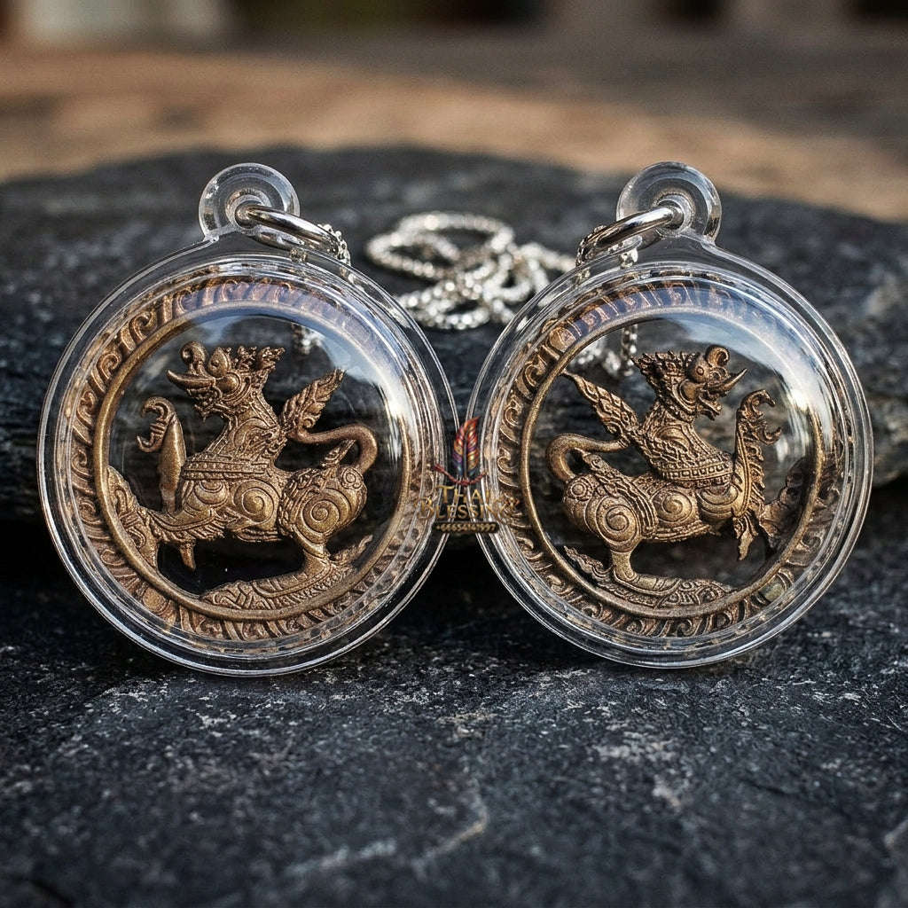Authentic Thai Sacred Duang Tra Kotchasi Pichai Songkram (Elephant-Lion Hybrid War Emblem Medallion) for Supreme Authority, Victory in Business Battles & Black Magic Protection Thai Blessing Co By RURUECHA