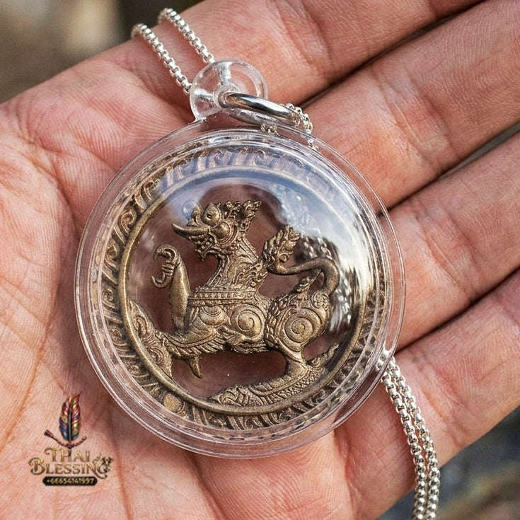Authentic Thai Sacred Duang Tra Kotchasi Pichai Songkram (Elephant-Lion Hybrid War Emblem Medallion) for Supreme Authority, Victory in Business Battles & Black Magic Protection Thai Blessing Co By RURUECHA