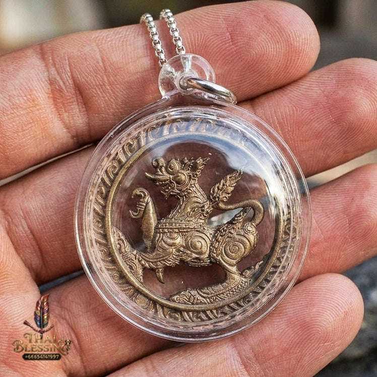 Authentic Thai Sacred Duang Tra Kotchasi Pichai Songkram (Elephant-Lion Hybrid War Emblem Medallion) for Supreme Authority, Victory in Business Battles & Black Magic Protection Thai Blessing Co By RURUECHA
