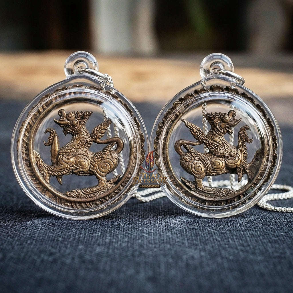 Authentic Thai Sacred Duang Tra Kotchasi Pichai Songkram (Elephant-Lion Hybrid War Emblem Medallion) for Supreme Authority, Victory in Business Battles & Black Magic Protection Thai Blessing Co By RURUECHA